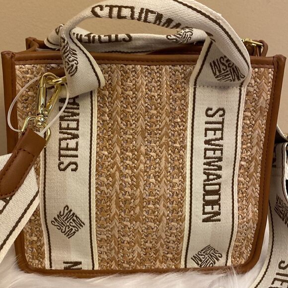 NWT Steve Madden (Bwebber)Satchel/Crossbody/Canvas Viral Tiktok Bag - Tweed - Picture 11 of 14